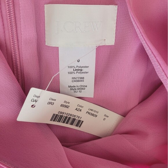 J Crew Elegant Pink Sleeveless V Neck Satin Midi Dress Size 0 Classic - Picture 5 of 5